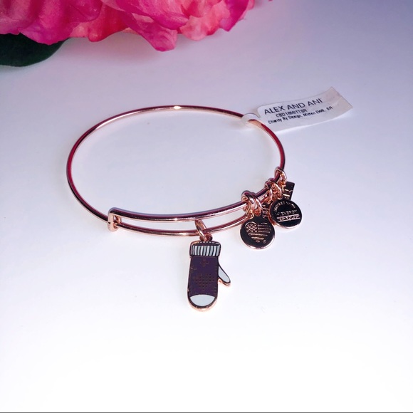 Alex and Ani Charity Mitten Adjustable Wire Bangle - Picture 4 of 4